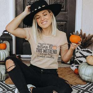 Getting Lit Fall Candle Graphic Tee - Trendznmore