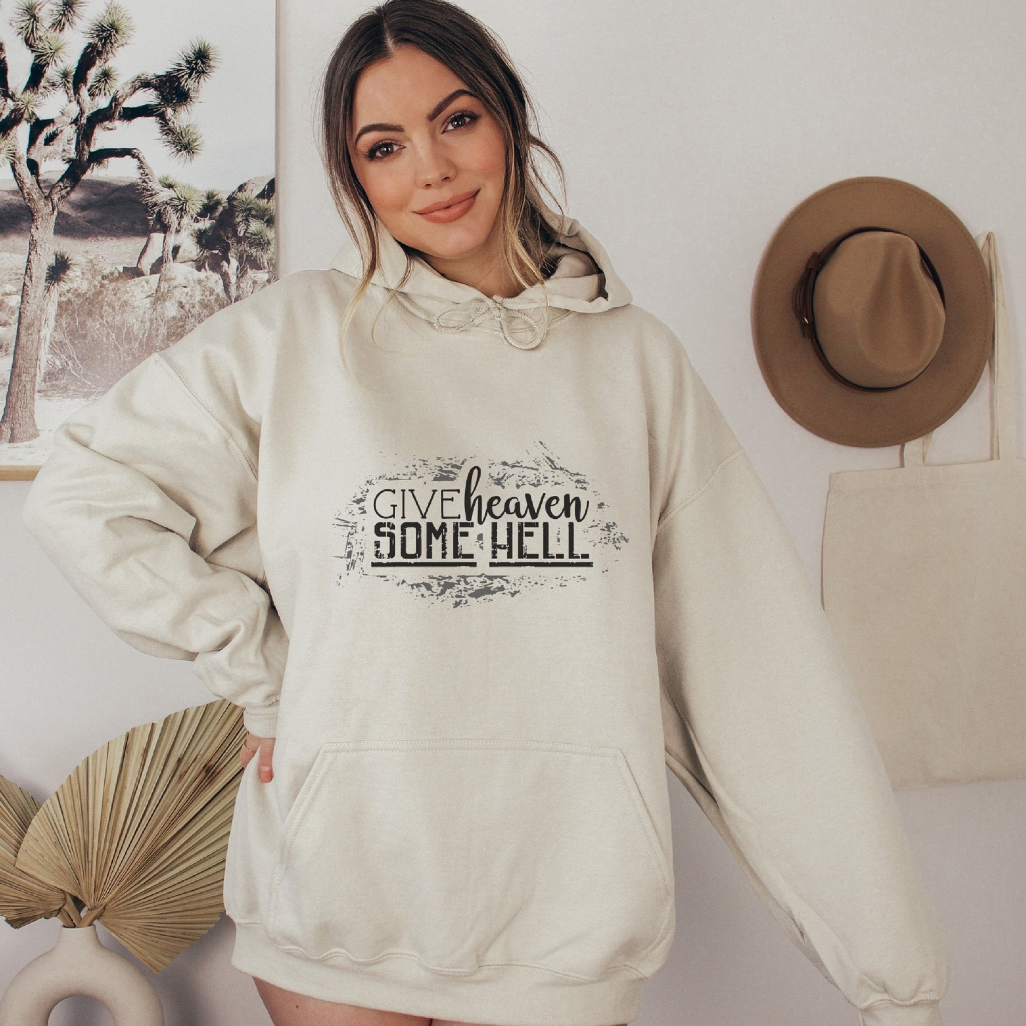 Give Heaven Some Hell Country Western Hoodie - Trendznmore