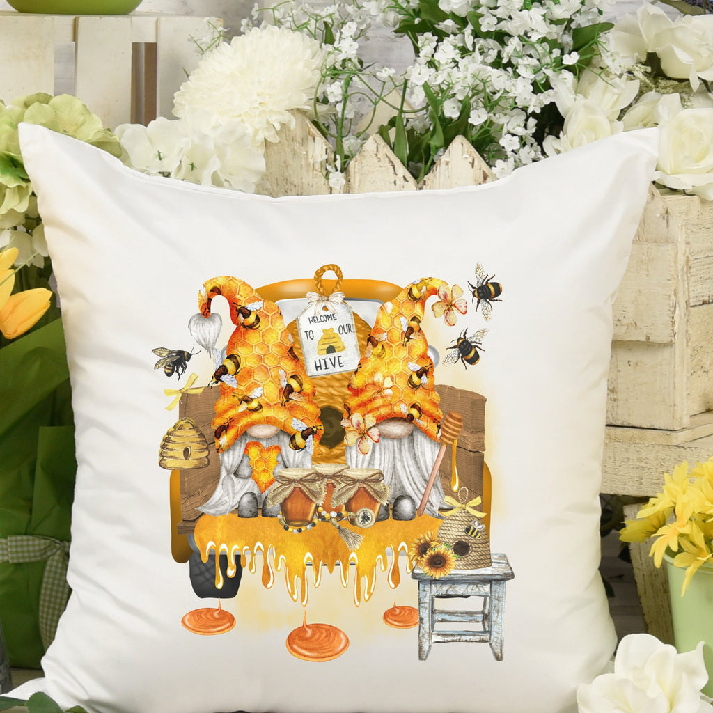 Gnome Bee Hive Spring Pillow Cover - Trendznmore
