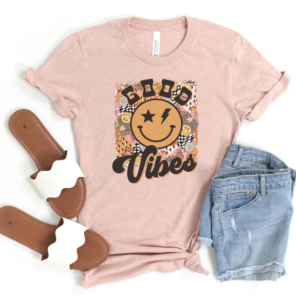 Good Vibes Smiley T-Shirt - Trendznmore