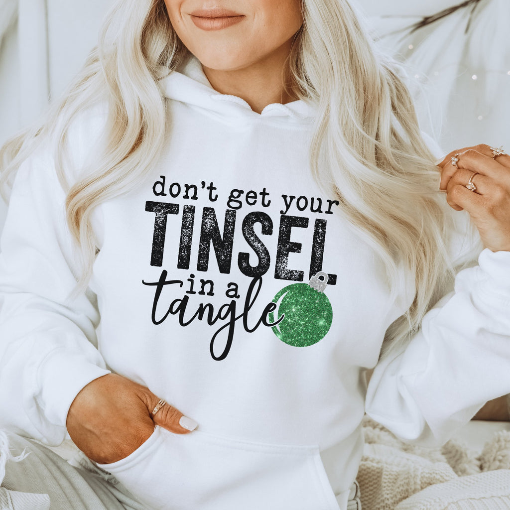 Green Tinsel in a Tangle Christmas Hoodie - Trendznmore