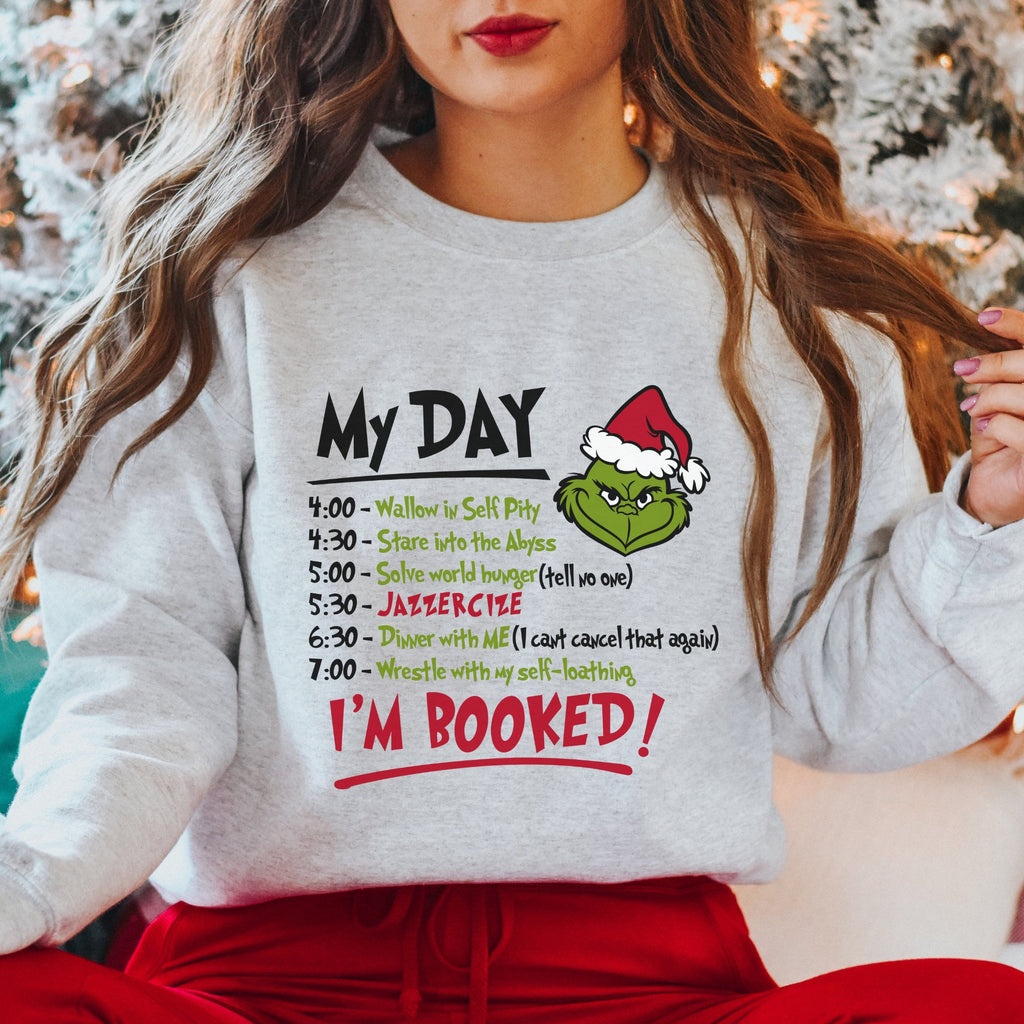 Grinch Schedule Christmas Sweatshirt - Trendznmore