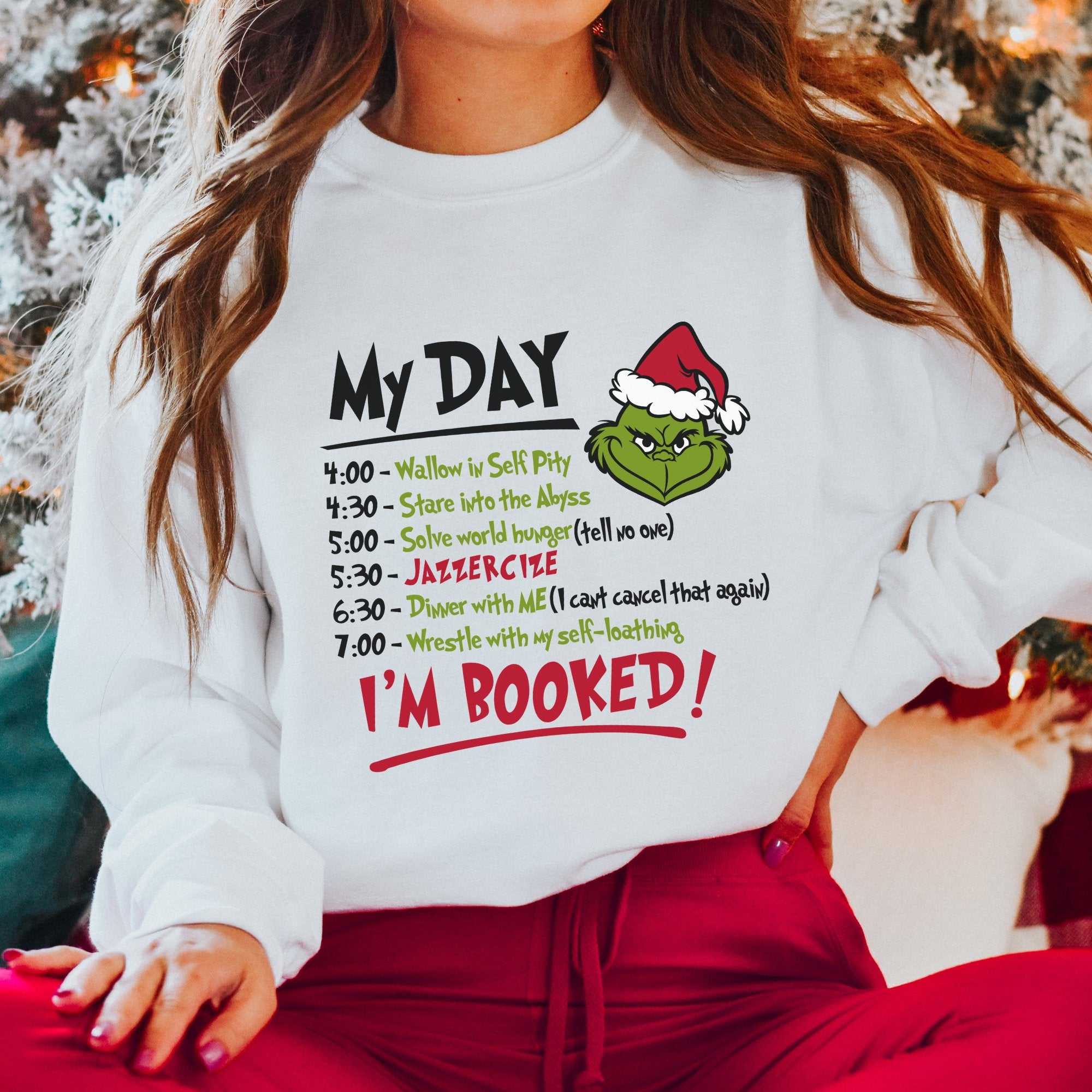 Grinch Schedule Christmas Sweatshirt - Trendznmore