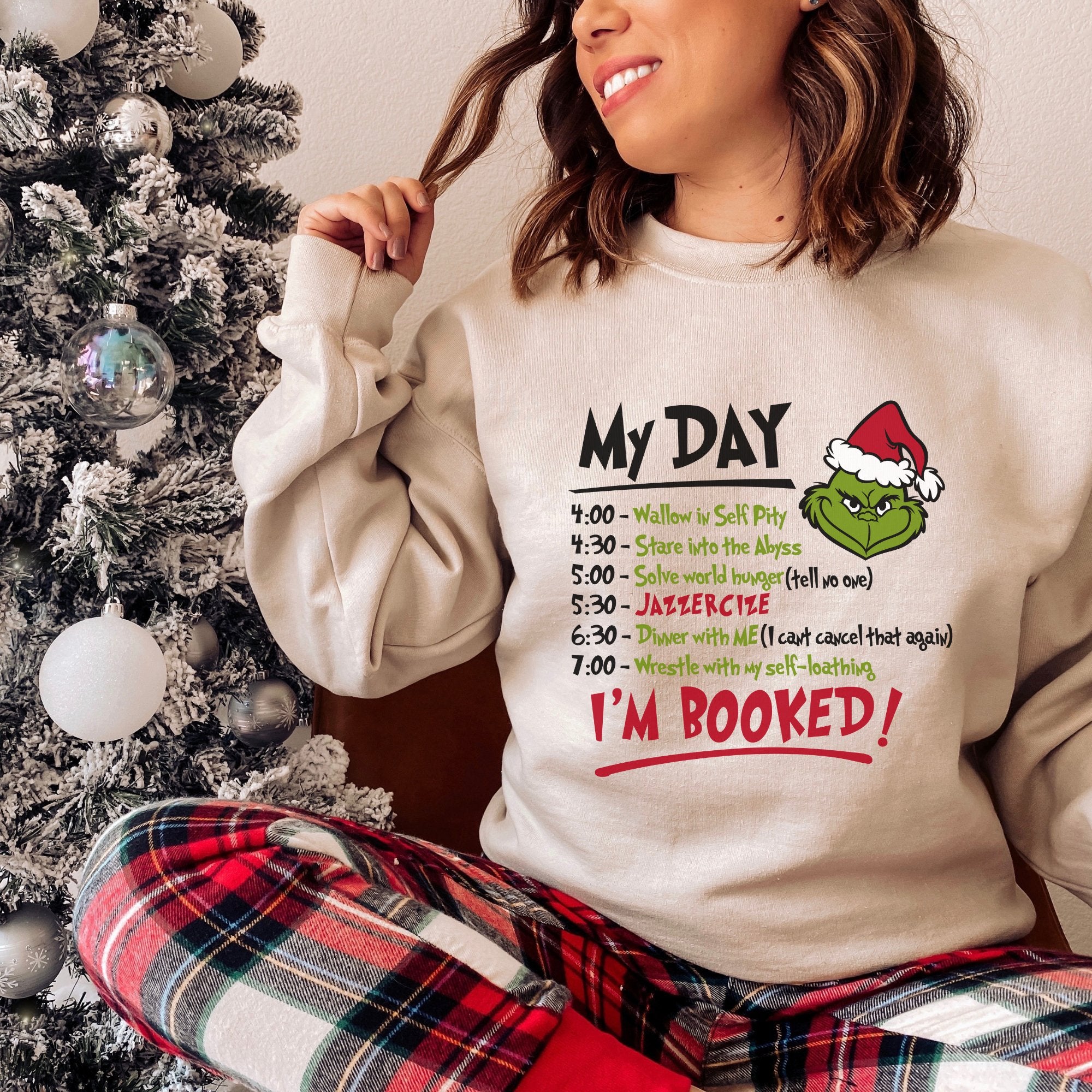 Grinch Schedule Christmas Sweatshirt - Trendznmore