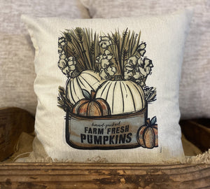 Hand Picked Farm Fresh Pumpkins Sublimated Pillow Cover - Trendznmore
