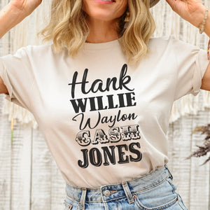Hank Willie Waylon Cash Jones Country Western T-Shirt - Trendznmore