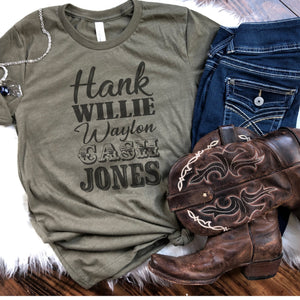 Hank Willie Waylon Cash Jones Country Western T-Shirt - Trendznmore