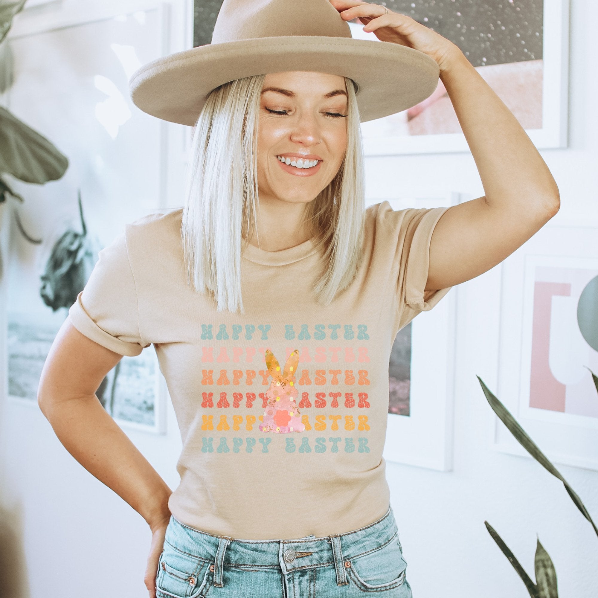 Happy Easter Pink Bunny Easter T-Shirt - Trendznmore