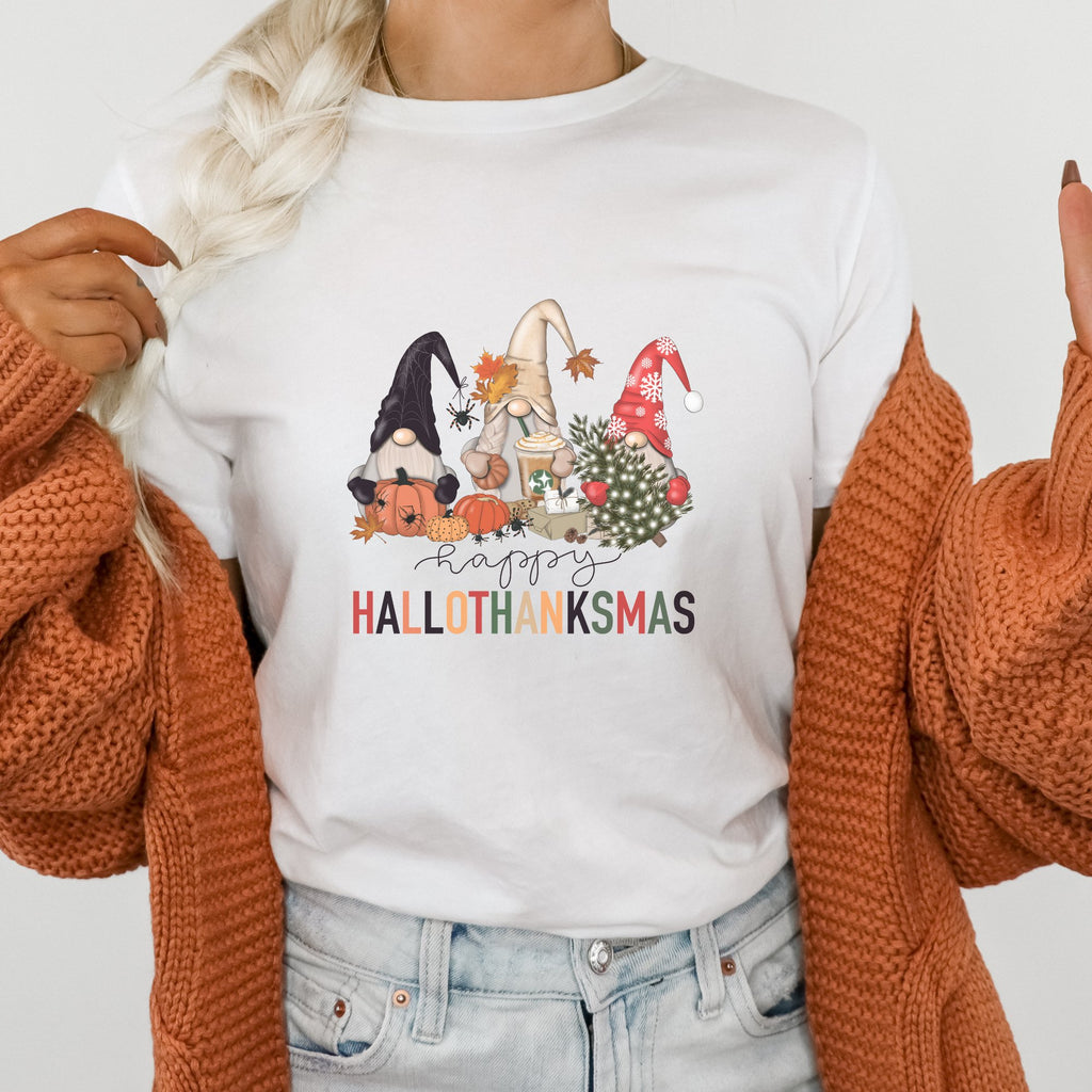 Happy Hallothanksmas Gnome T-Shirt - Trendznmore