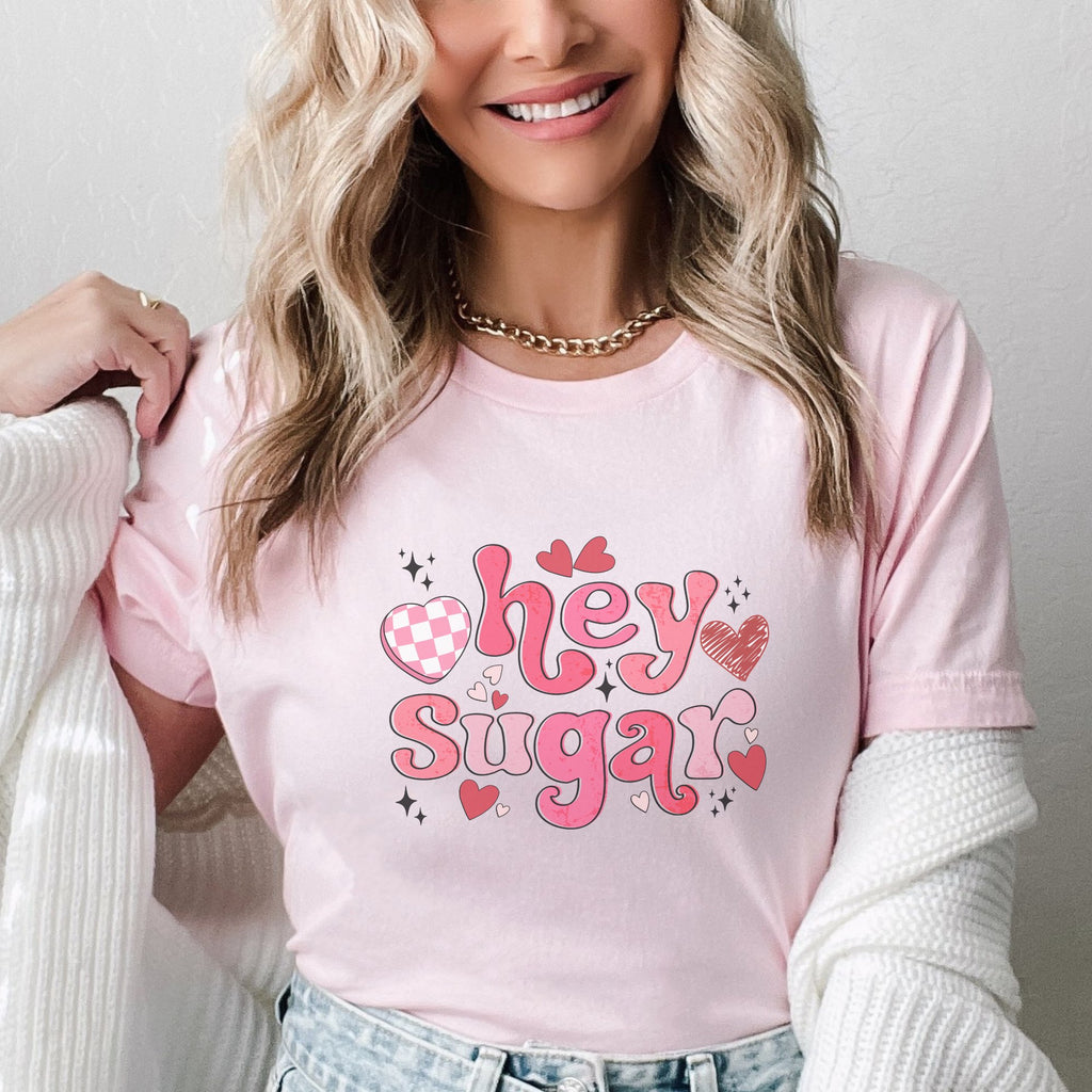 Hey Sugar Retro Valentine Graphic T-Shirt - Trendznmore