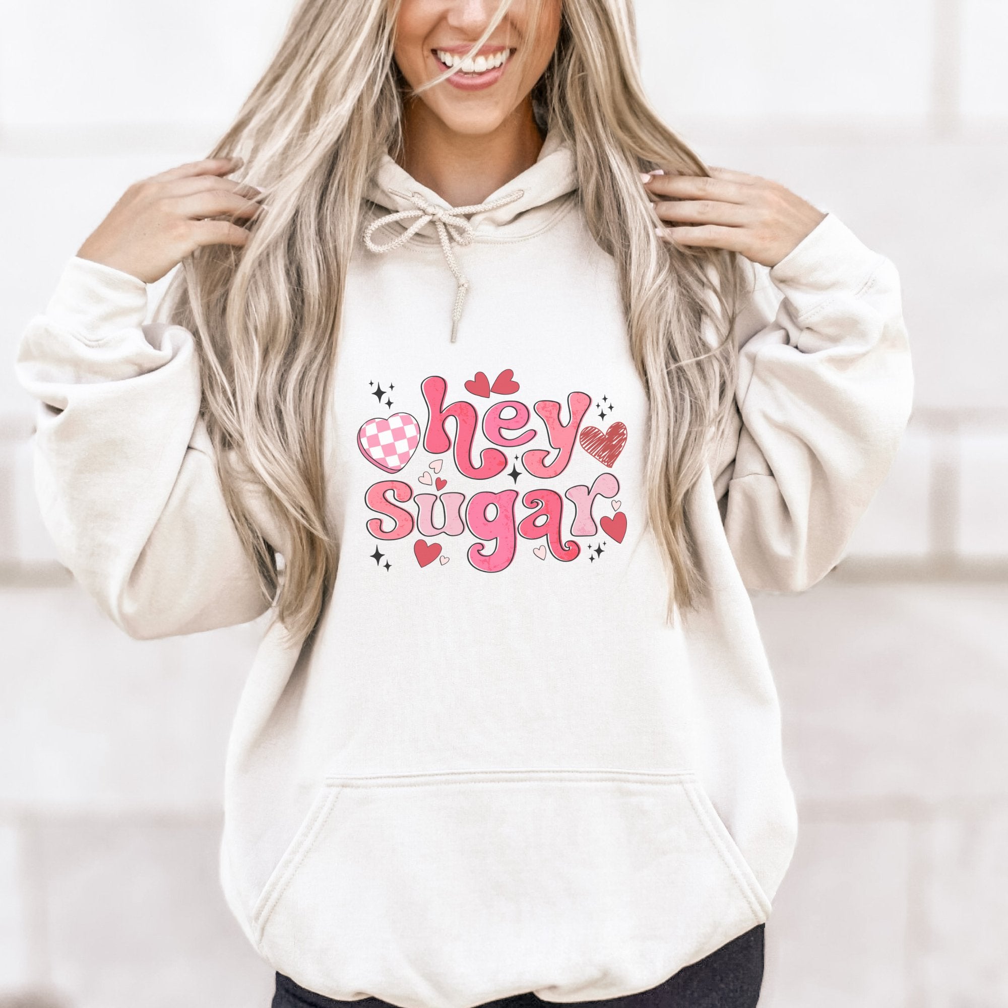 Hey Sugar Valentines Graphic Hoodie - Trendznmore