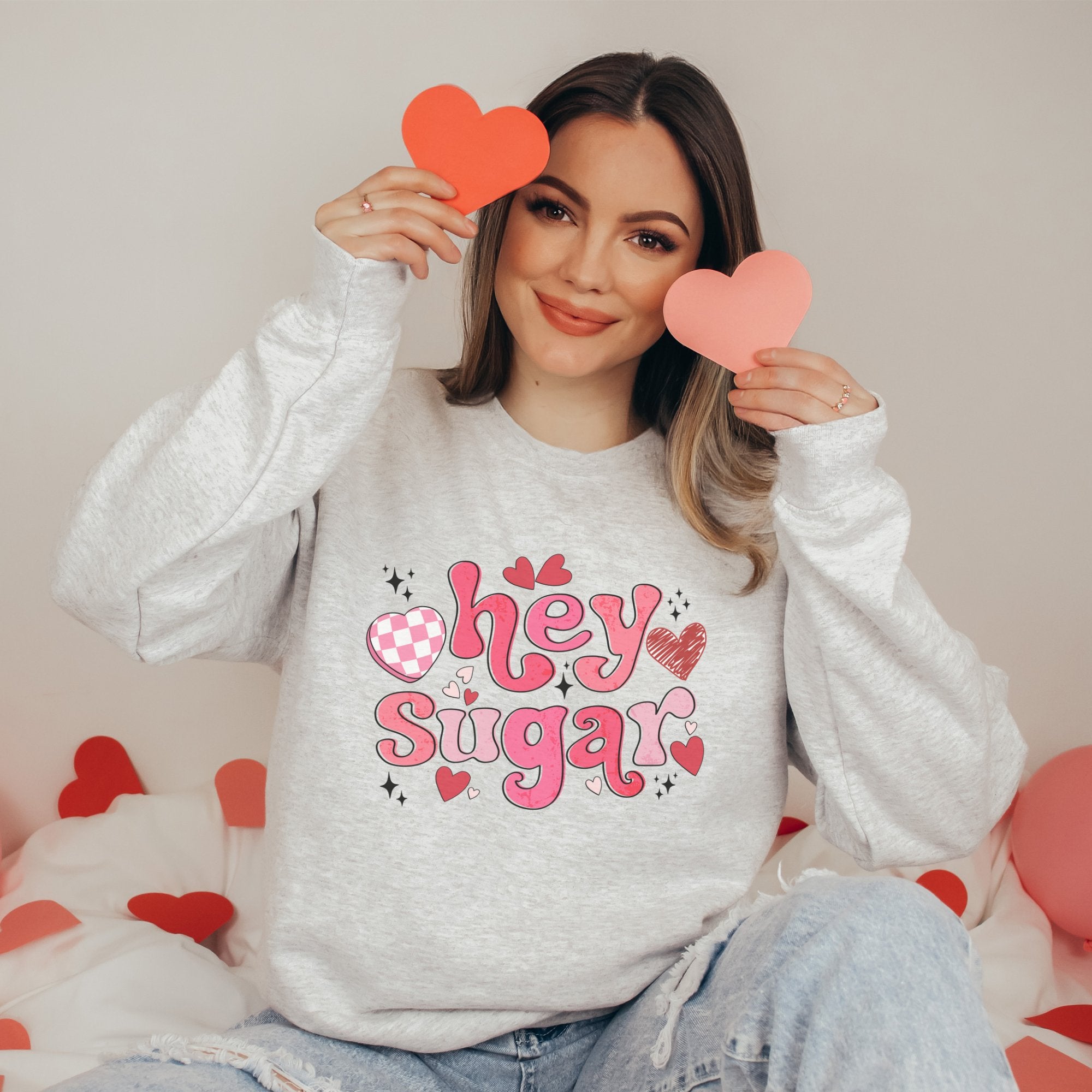 Hey Sugar Valentines Graphic Sweatshirt - Trendznmore