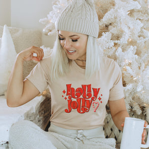 Holly Jolly Candy Cane Christmas T-Shirt - Trendznmore