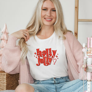Holly Jolly Candy Cane Christmas T-Shirt - Trendznmore