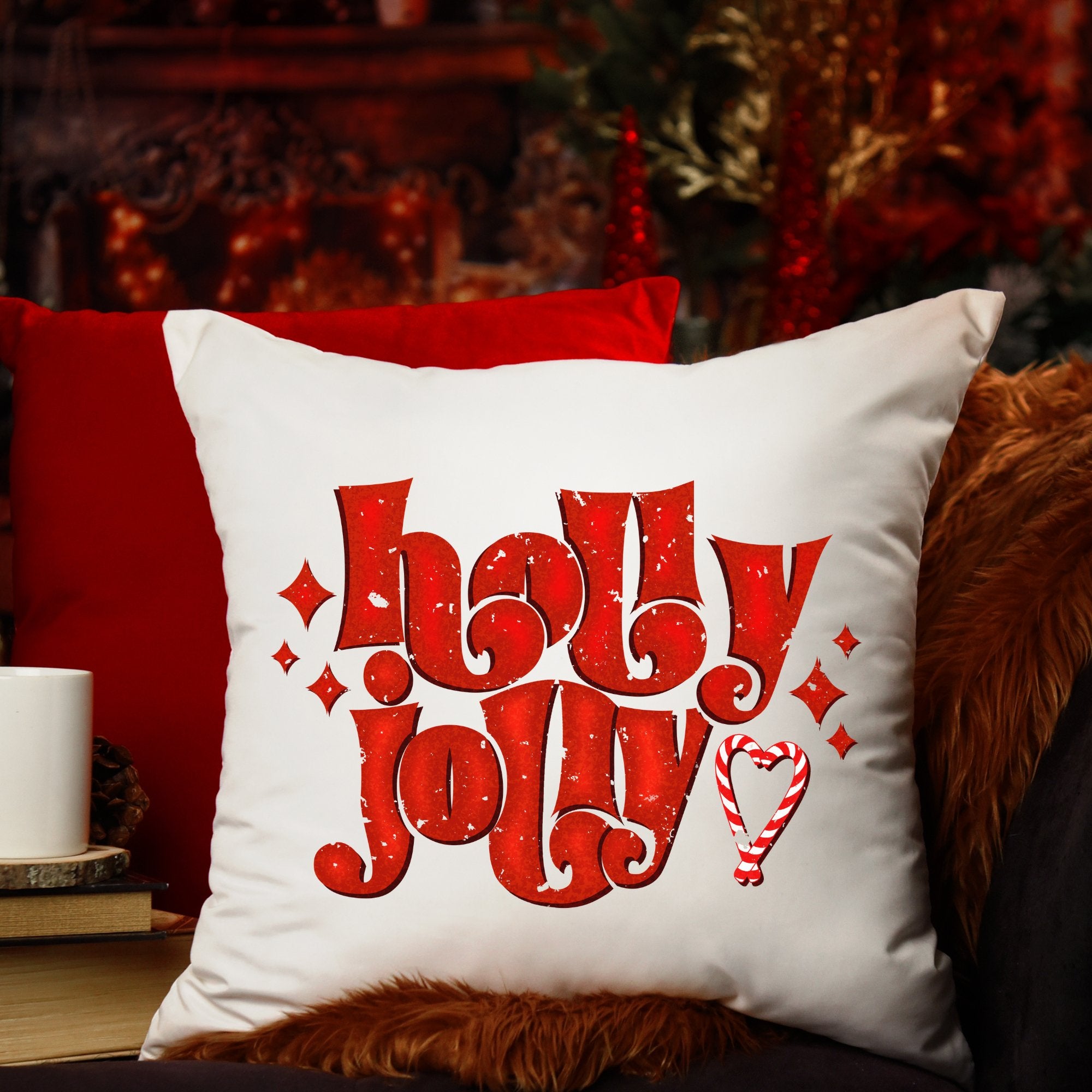 Holly Jolly Christmas Pillow Cover - Trendznmore
