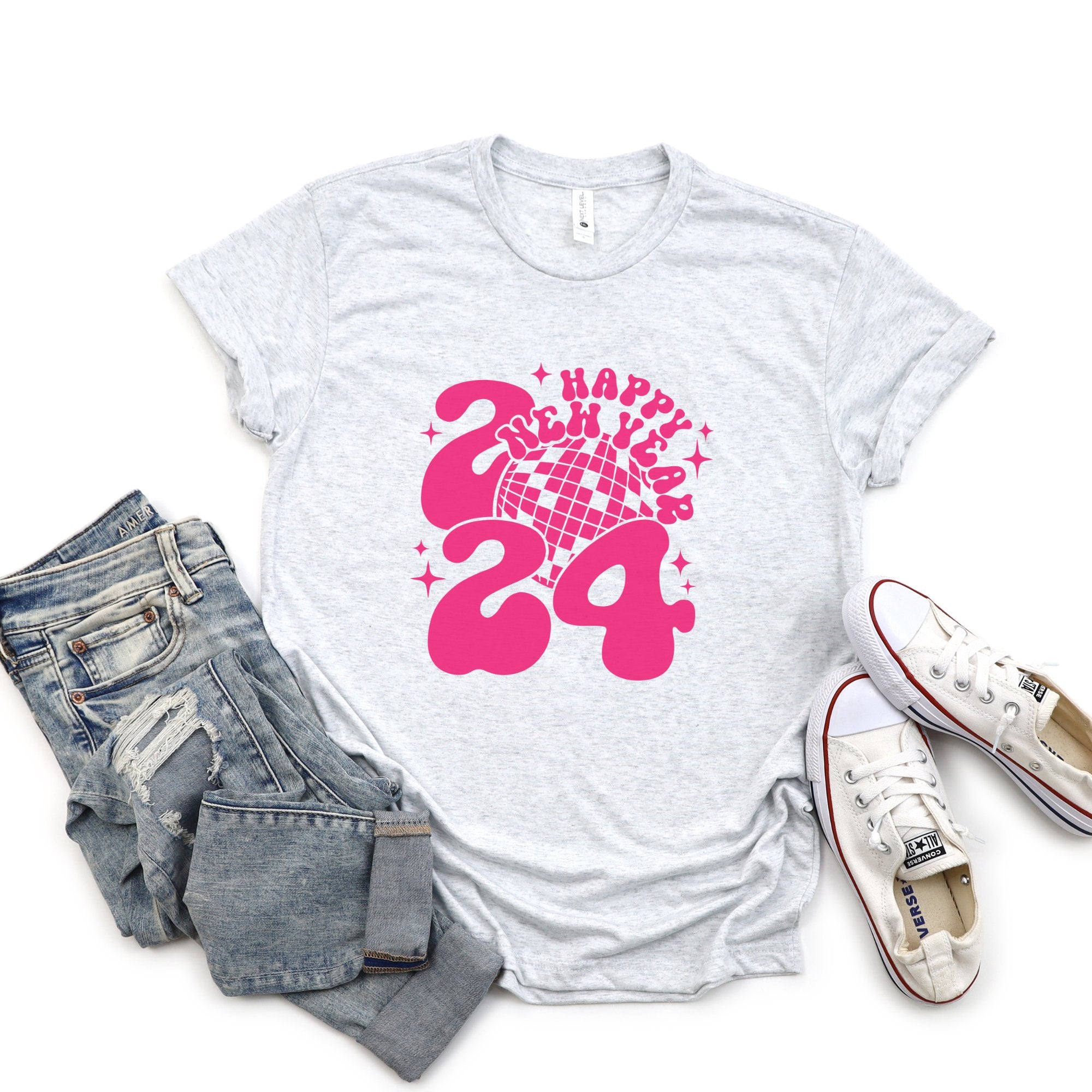 Hot Pink Happy New Year 2024 T-Shirt - Trendznmore