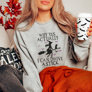 I Can Drive a Stick Halloween Sweatshirt - Trendznmore