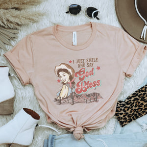 I Just Smile and Say God Bless T-Shirt - Trendznmore