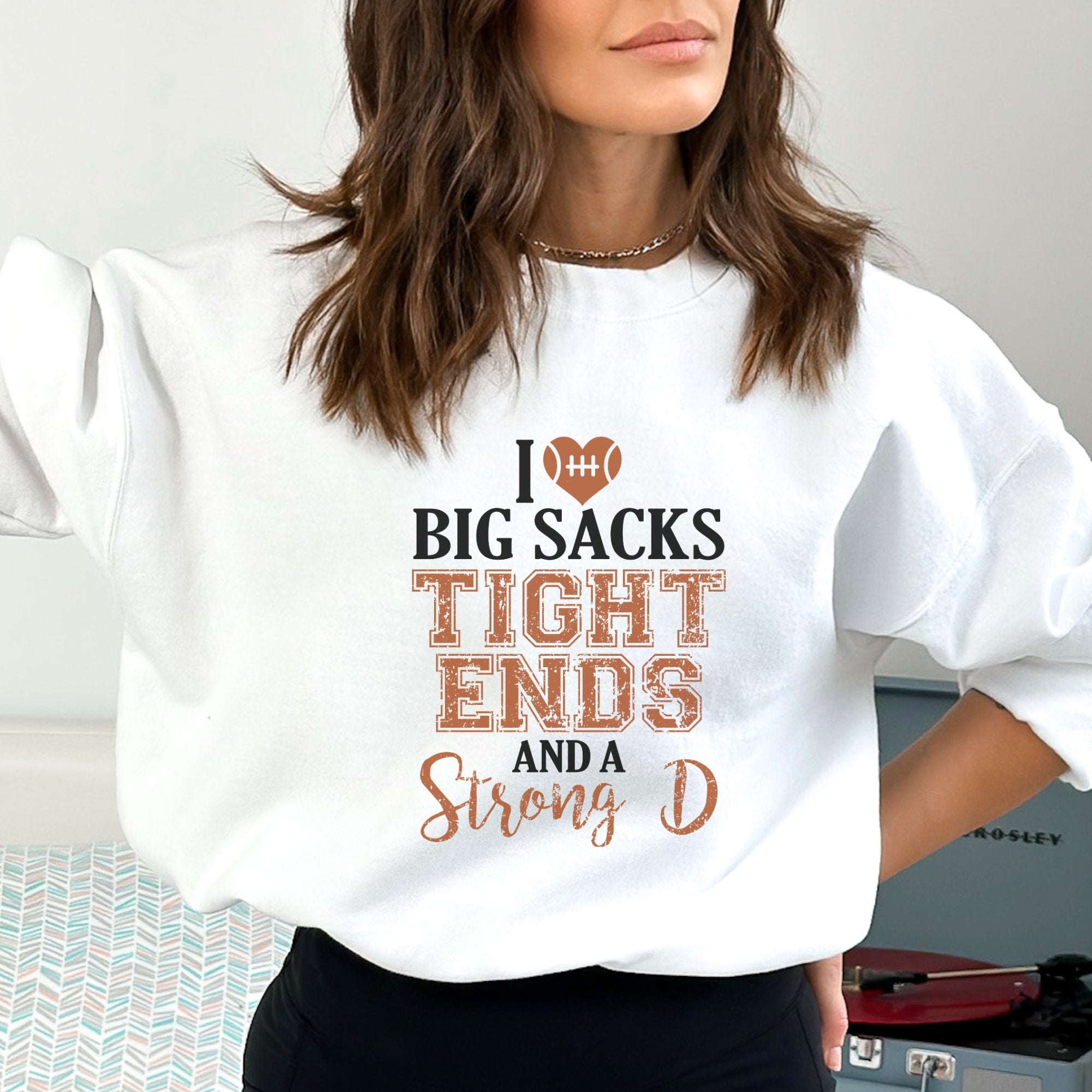 I Love Big Sacks Football Graphic Sweatshirt - Trendznmore