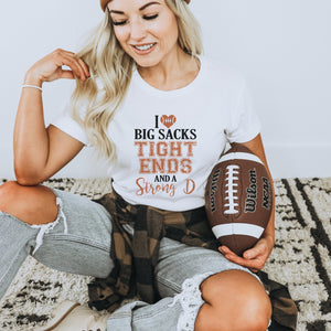 I Love Big Sacks Football Graphic T-Shirt - Trendznmore