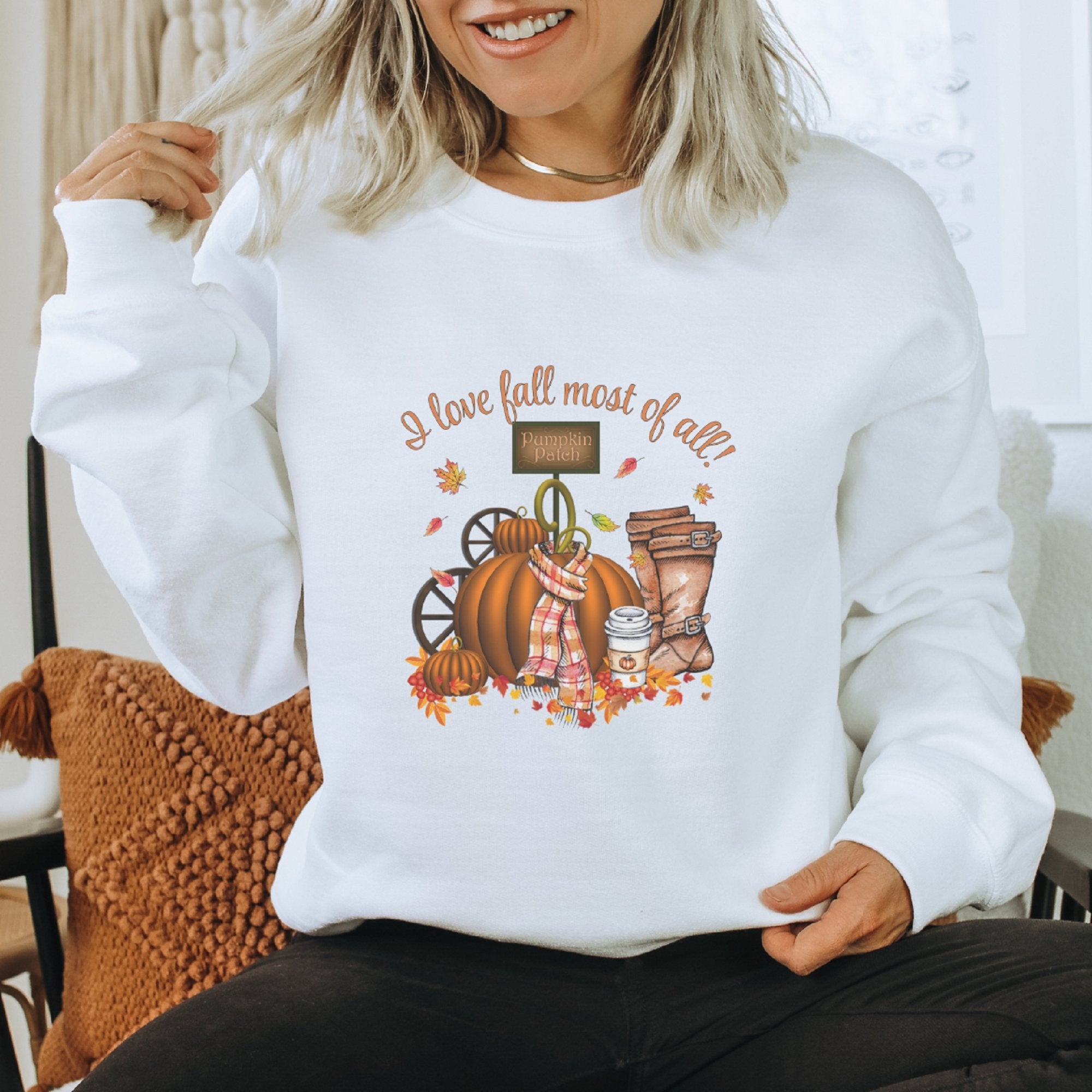 I Love Fall Most of All Crewneck Sweatshirt - Trendznmore