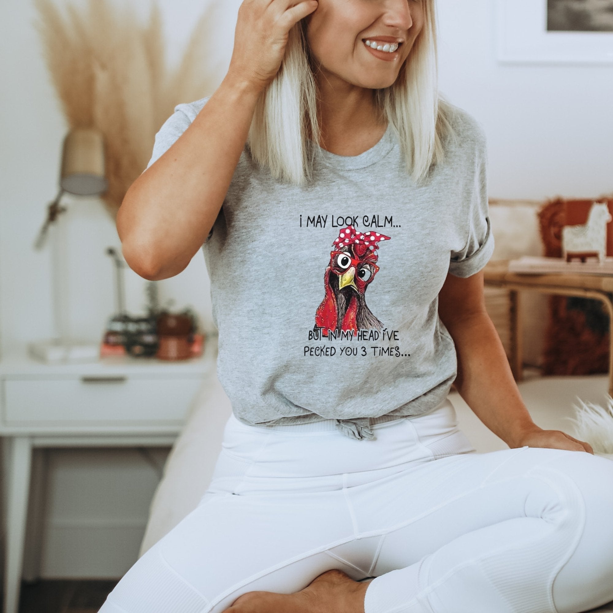 I May Look Calm Chicken Graphic T-Shirt - Trendznmore