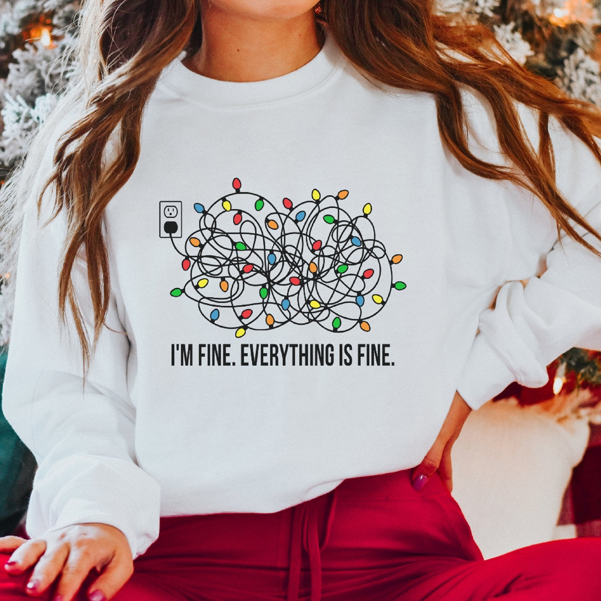 I'm Fine Everything is Fine Christmas Sweatshirt - Trendznmore
