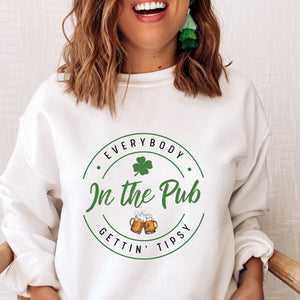 In the Pub Getting Tipsy Funny St. Patrick's Day Crewneck Sweatshirt (S-2XL) - Trendznmore