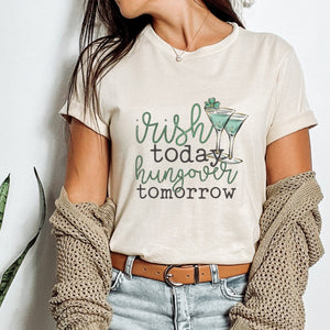 Irish Today Hungover Tomorrow funny St. Patrick's Day T-Shirt (S-2XL) - Trendznmore
