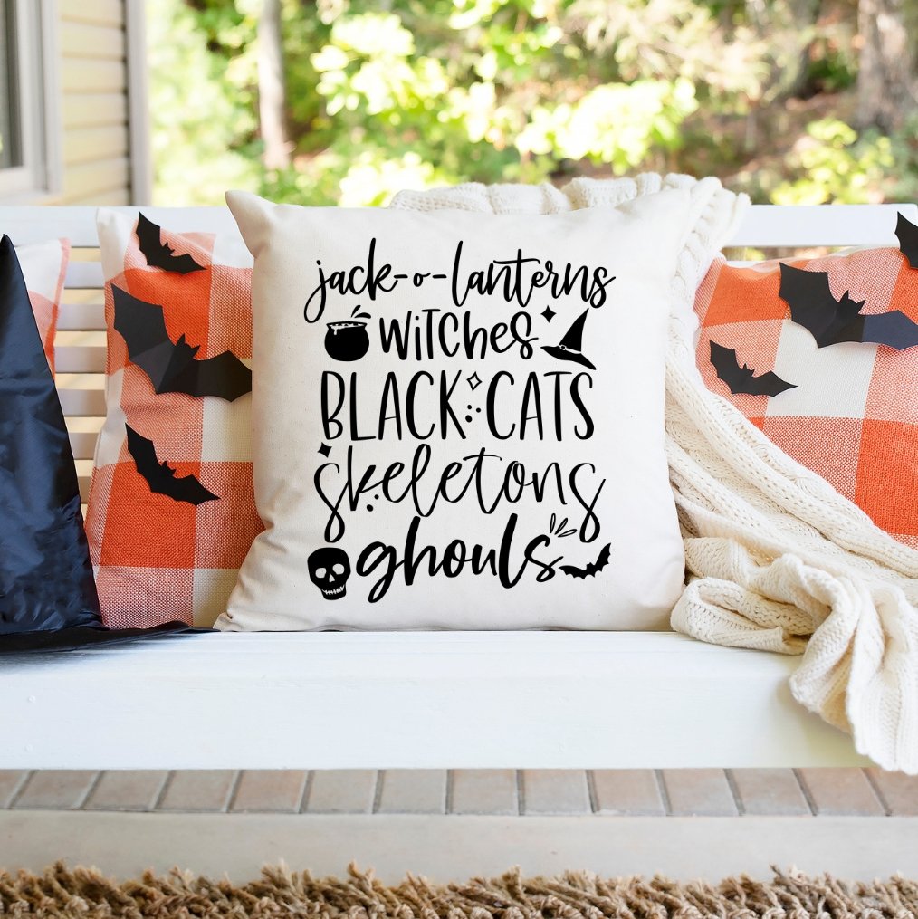 Jack-o-Lanterns Witches Halloween Sublimated Pillow Cover - Trendznmore
