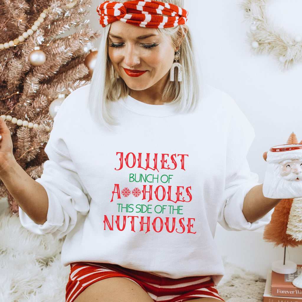 Jolliest Aholes Christmas Sweatshirt - Trendznmore