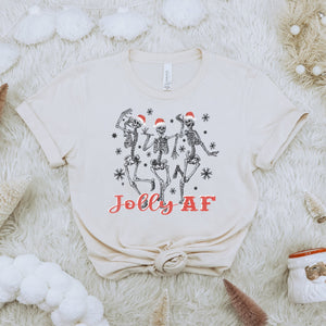 Jolly AF Christmas Dancing Skeleton T-Shirt - Trendznmore