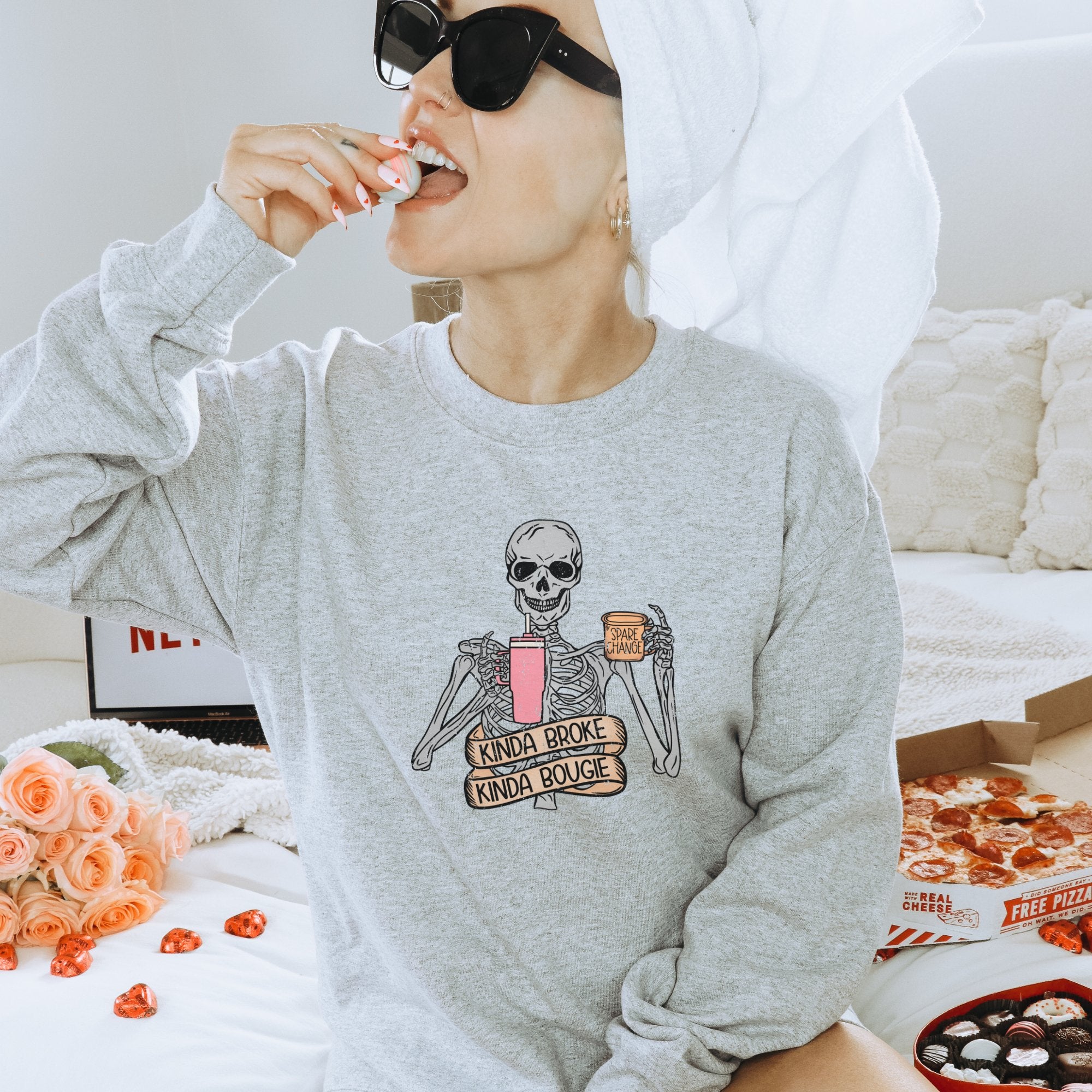 Kinda Broke Kinda Bougie Crewneck Sweatshirt - Trendznmore