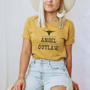 Little Bit Angel/Outlaw T-Shirt - Trendznmore