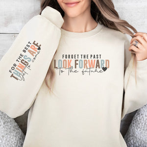 Look Forward W/ Sleeve Design Crewneck Sweatshirt - Trendznmore