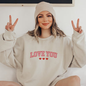 Love You Valentines Graphic Sweatshirt - Trendznmore