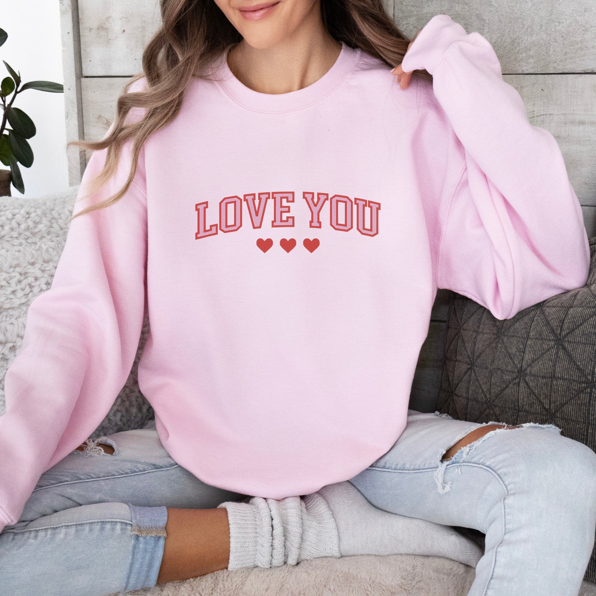 Love You Valentines Graphic Sweatshirt - Trendznmore