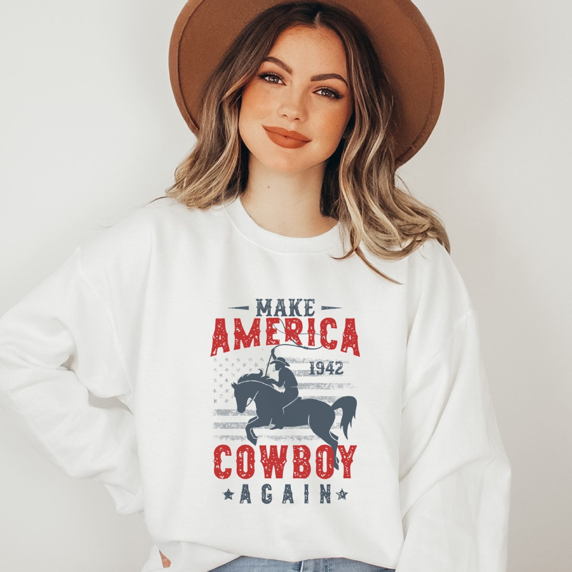 Make America Cowboy Again Crewneck Sweatshirt – Trendznmore