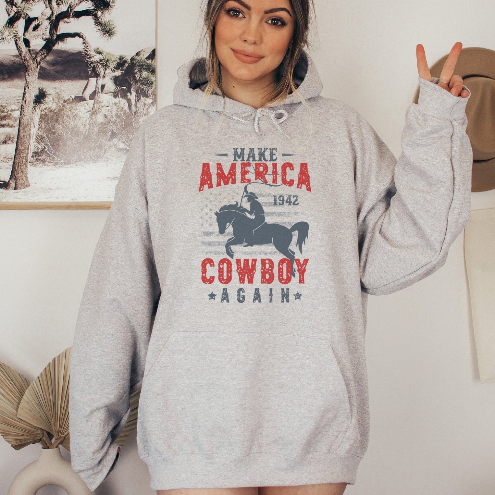 Make America Cowboy Again Western Hoodie - Trendznmore