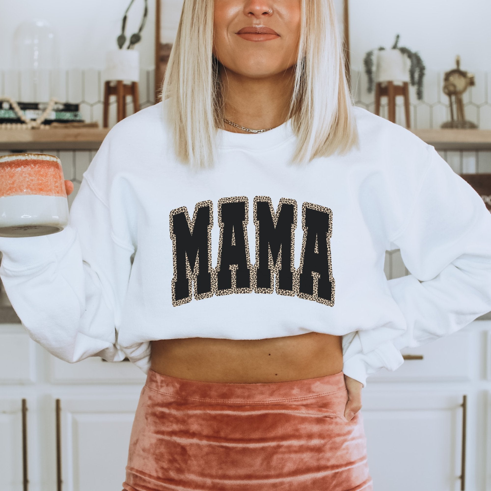 MAMA Black w/ Cheetah Sweatshirt - Trendznmore