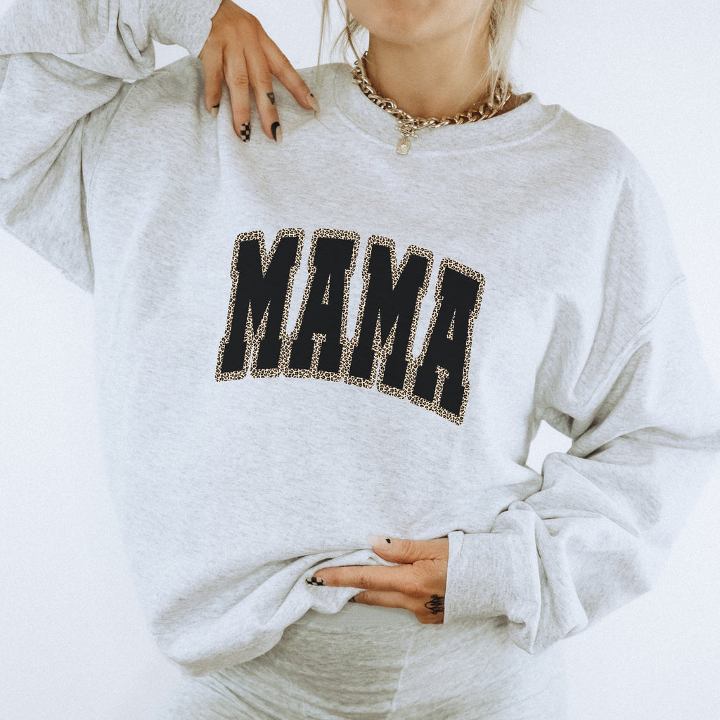 MAMA Black w/ Cheetah Sweatshirt - Trendznmore