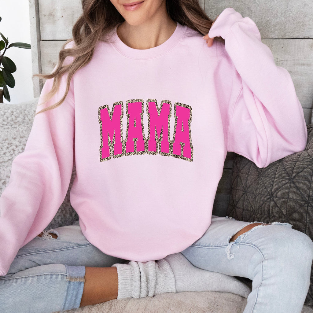 MAMA Pink w/ Cheetah Sweatshirt - Trendznmore