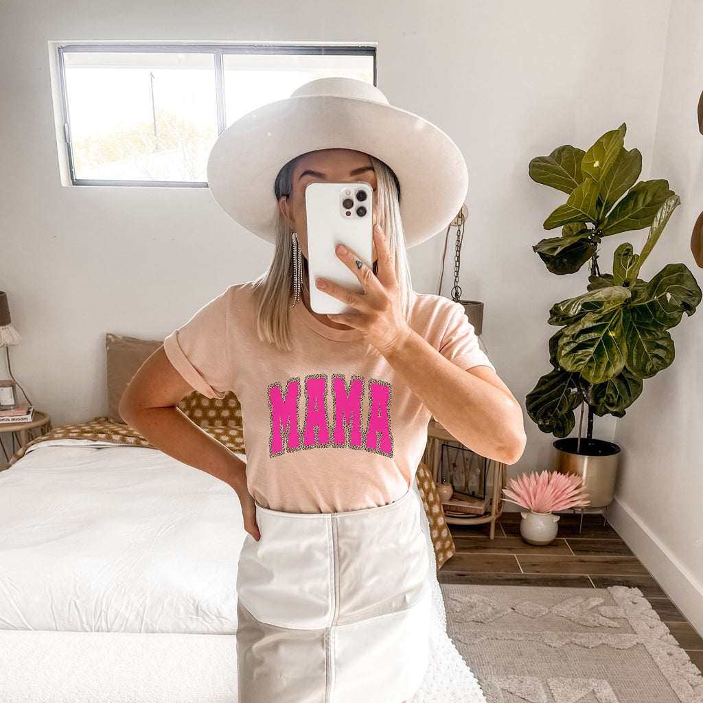 Mama Pink w/ Cheetah T-Shirt - Trendznmore