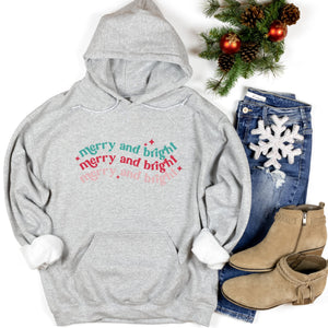 Merry and Bright Christmas Retro Hoodies - Trendznmore