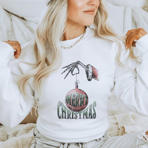 Merry Christmas Skeleton Grunge Sweatshirt - Trendznmore