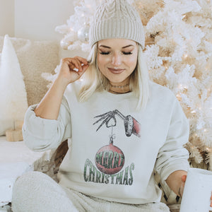 Merry Christmas Skeleton Grunge Sweatshirt - Trendznmore