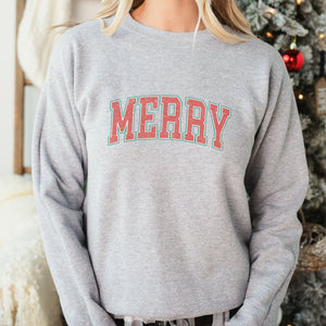 Merry Varsity Christmas Sweatshirt - Trendznmore