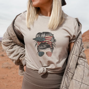 Messy Bun USA T-Shirt - Trendznmore