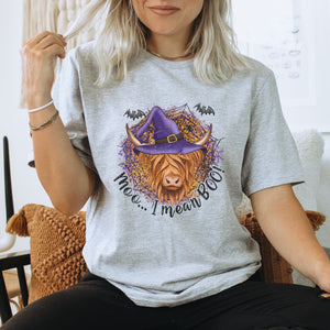 Moo I Mean Boo Halloween Graphic Tee - Trendznmore