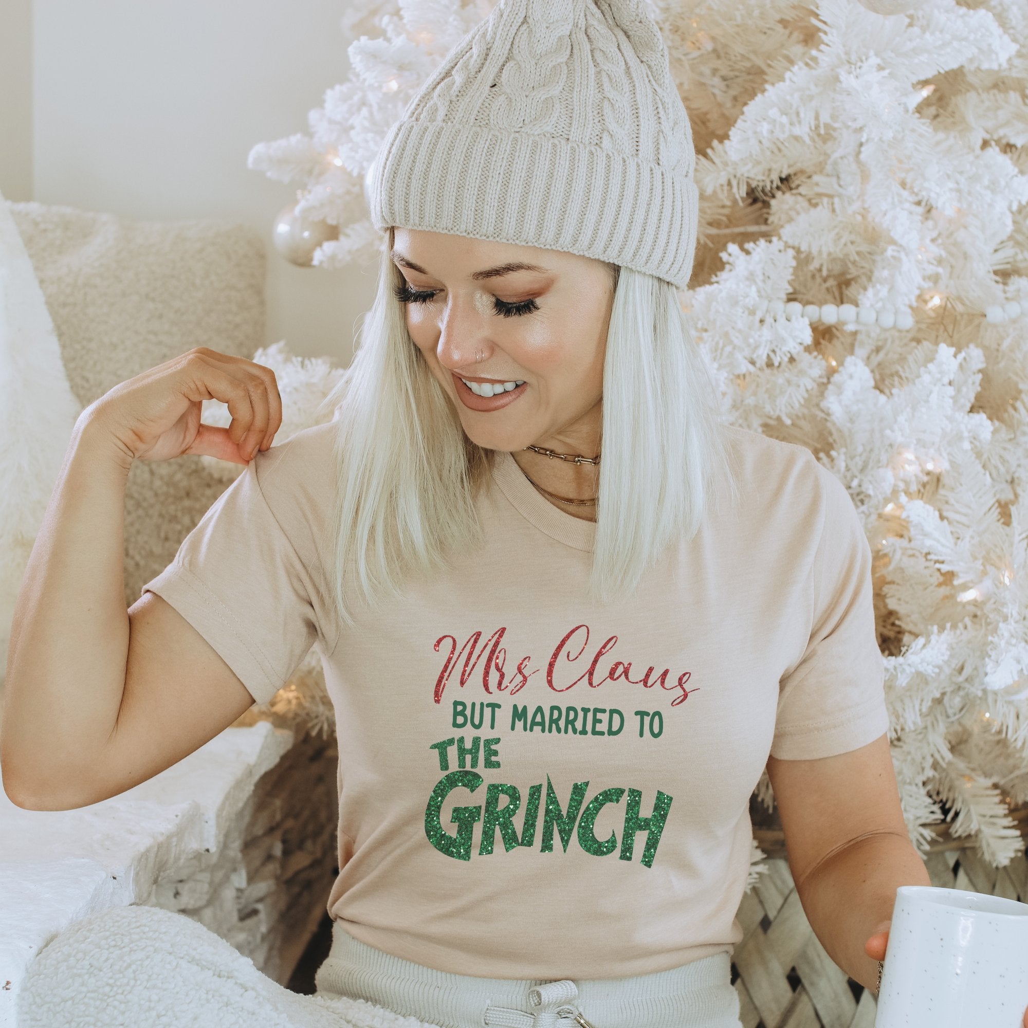 Mrs. Claus but married the Grinch Christmas T-Shirt - Trendznmore